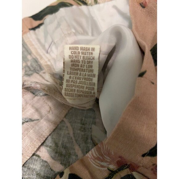 Jules & Leopold LINEN Pants Women’s Size M Floral Tropical Cropped Tie Waist Sum - Picture 11 of 12